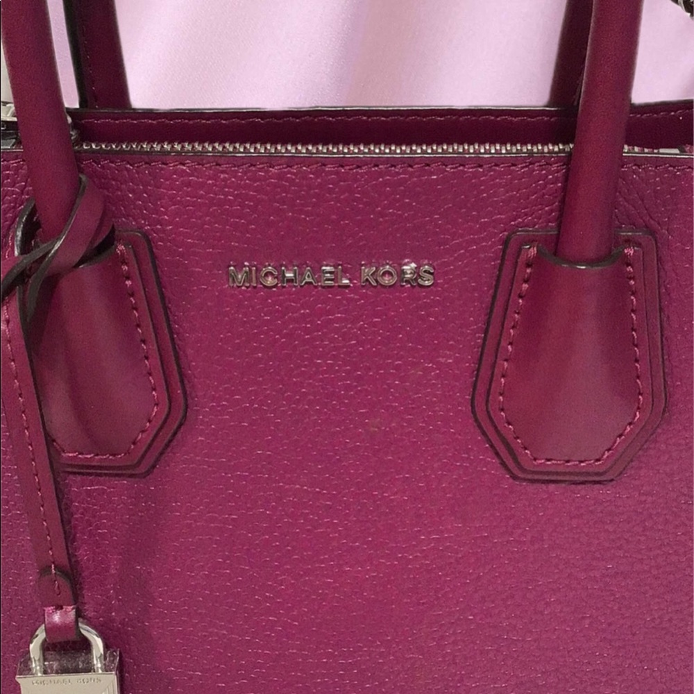 Michael Kors Leather Mercer Crossbody/Handbag, Purple - Picture 2 of 9